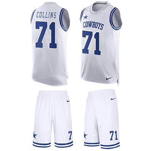 Men's Limited La'el Collins Nike Jersey White - #71 Tank Top Suit NFL Dallas Cowboys